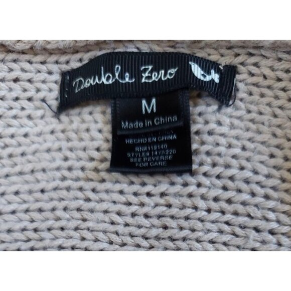 Double Zero Cardigan Women's Tan Long Sleeve Open Boho Knit Sweater Size Medium - Picture 2 of 6